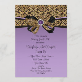 Trycklilan för leoparden #2 pryder med ädelsten inbjudningar