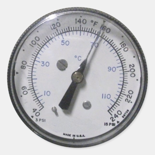 Tryckmätare Runt Klistermärke (Framsida)