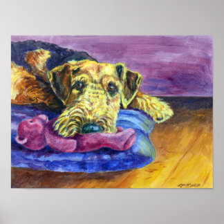 Tryckning av airedale Terrier Wall Poster