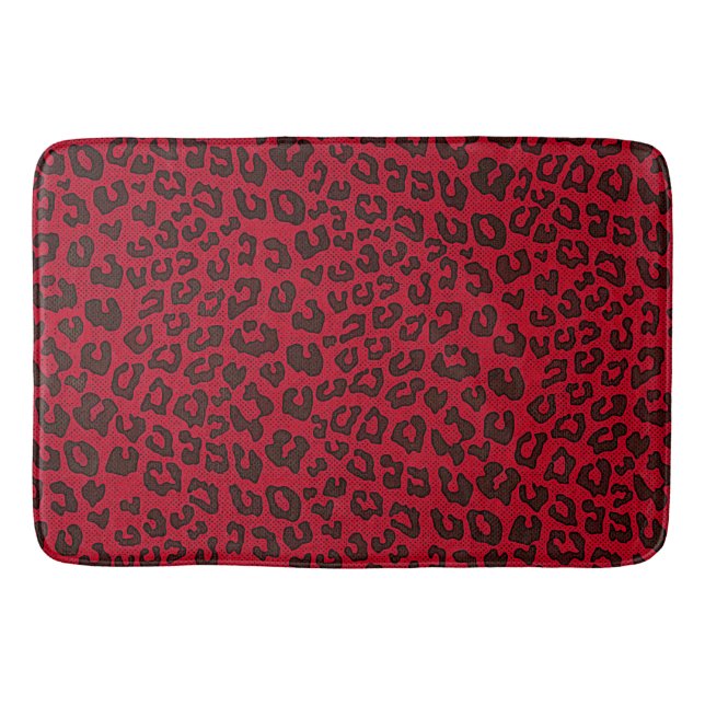 Tryckning av den stympade tranberry Red Leopard Badrumsmatta (Framsidan)