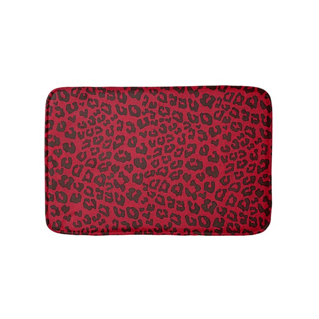 Tryckning av den stympade tranberry Red Leopard Badrumsmatta (Framsidan)