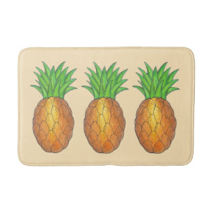 Tryckning av den tropiska hawaiiska ön Pineapple B Badrumsmatta