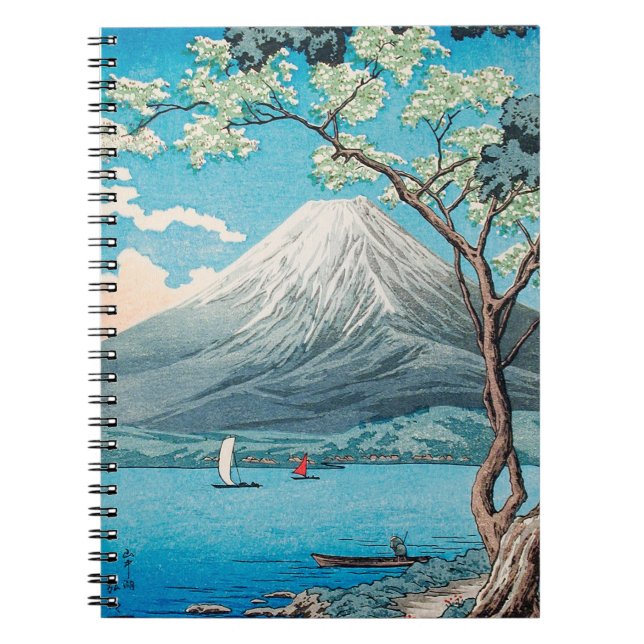 Tryckning av fredligt Blue Mount Fuji Sjö Anteckningsbok (Framsidan)