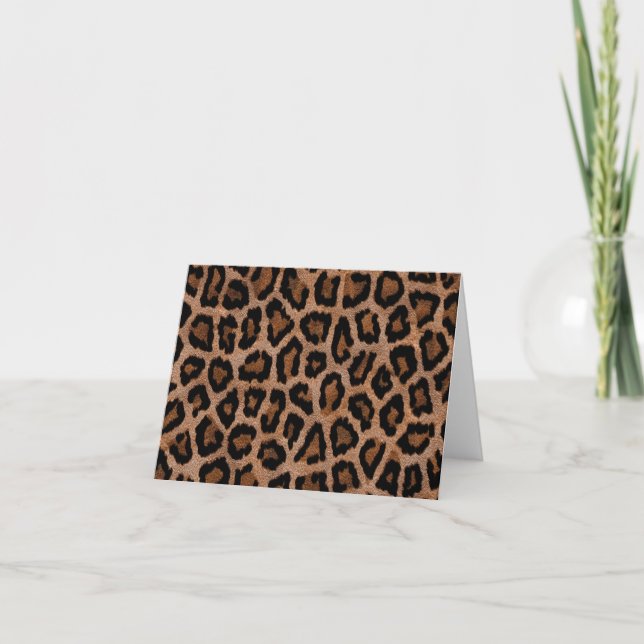 Tryckning av Hipster Girly Brown Black Leopard Ani Kort (Framsida)