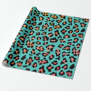 Tryckning av leopard på djur presentpapper