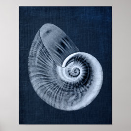 Tryckning av marint blåskärmsdekorskårans seashell poster