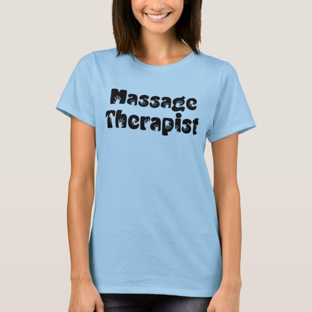 Tryckning av massageterapihandskrivare t shirt (Framsida)
