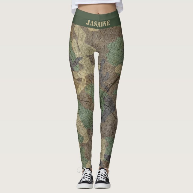 Tryckning av militärkamouflage Hunting and Fishing Leggings (Framsida)