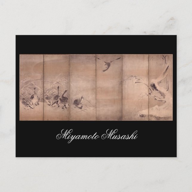 Tryckning av Miyamoto Musashi, c. 1600-talet Vykort (Framsida)