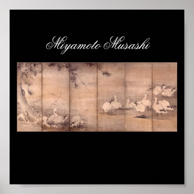 Tryckning av Miyamoto Musashi, c. 1 600 Poster (Framsidan)