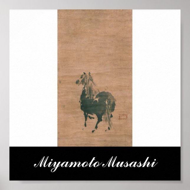 Tryckning av Miyamoto Musashi, c. 1 600 Poster (Framsidan)
