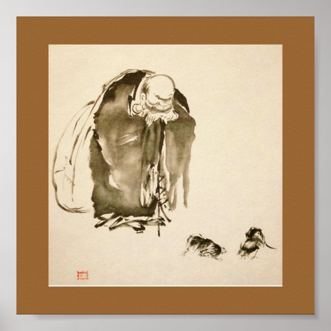 Tryckning av Miyamoto Musashi, c. 1 600 Poster (Framsidan)