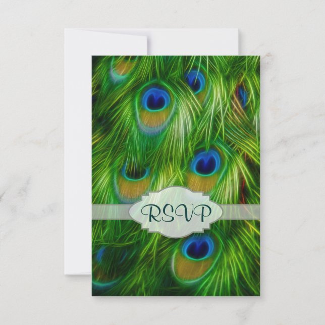 Tryckning av peacock Feather OSA Kort (Framsida)