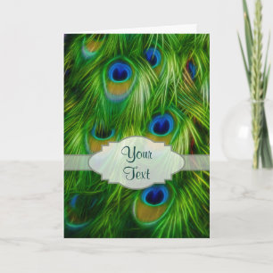 Tryckning av peacock Feather Tack Kort