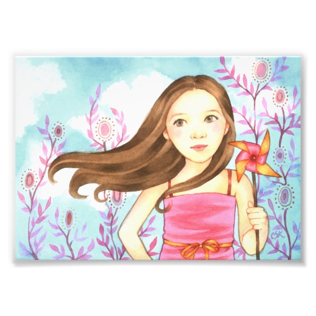 Tryckning av Pinjul Summer Children's Illustration Fototryck (Framsidan)