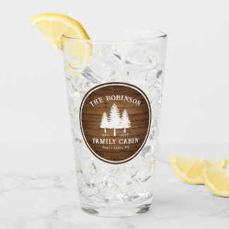 Tryckning av rustic Land Family Cabin Träd Wood Pl Glaskopp