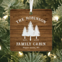 Tryckning av rustic Land Family Cabin Träd Wood Pl