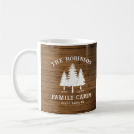 Tryckning av rustic Land Family Cabin Träd Wood Pl Kaffemugg