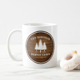 Tryckning av rustic Land Family Cabin Träd Wood Pl Kaffemugg