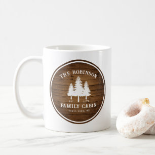 Tryckning av rustic Land Family Cabin Träd Wood Pl Kaffemugg