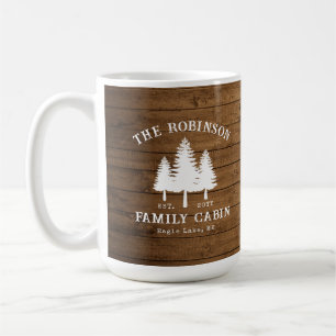 Tryckning av rustic Land Family Cabin Träd Wood Pl Kaffemugg