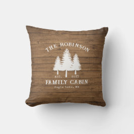 Tryckning av rustic Land Family Cabin Träd Wood Pl Kudde