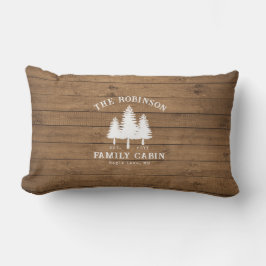 Tryckning av rustic Land Family Cabin Träd Wood Pl Lumbarkudde