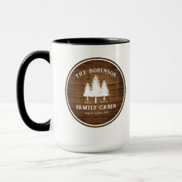 Tryckning av rustic Land Family Cabin Träd Wood Pl Mugg