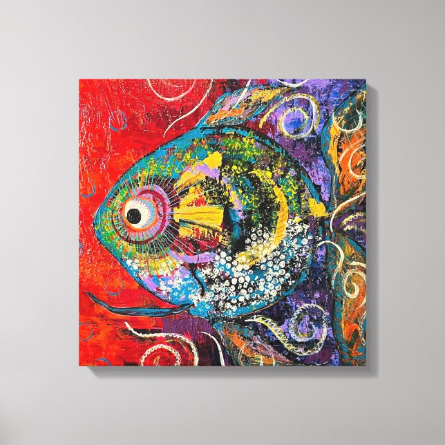 Tryckning av tropisk fisk canvastryck (Framsida)