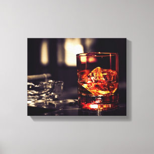 Tryckning av whisky och cigar canvastryck