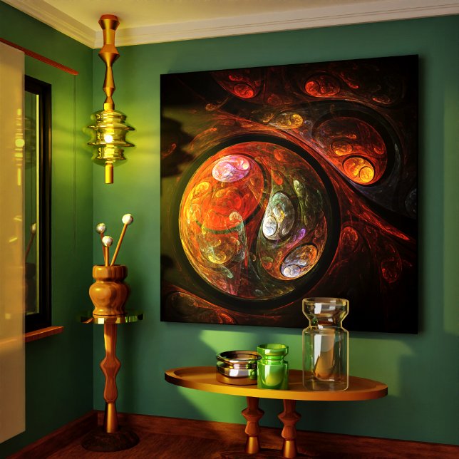 Tryckning av Wrapped Canvas Print av Abstrakt för  (Fluid Connection Abstract Art Wrapped Canvas Print)