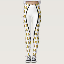 Tryckning i Guld-fotboll Leggings