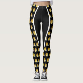 Tryckning i Guld-fotboll Leggings