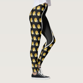 Tryckning i Guld-fotboll Leggings