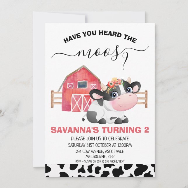 Tryckning med röda kojor har du hört på måndagen inbjudningar (Framsida)