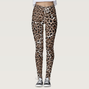 Tryckning på kvinnliga, vita/svarta djur leggings