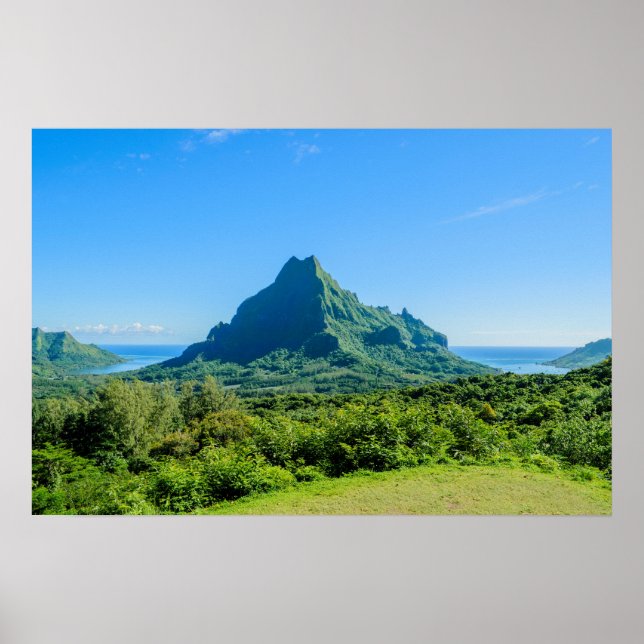 Tryckning poster för den tropiska grönten Moorea (Framsidan)