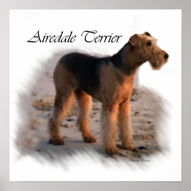 Tryckpresenter för Airedale Terrier Art Poster (Framsidan)