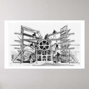 Tryckpress för cylinder uppfanns av Richard March Poster