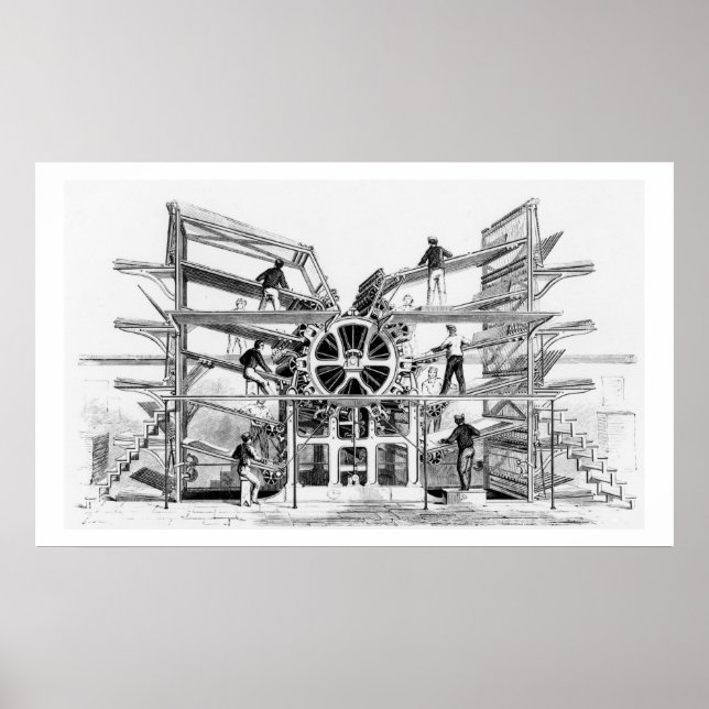 Tryckpress för cylinder uppfanns av Richard March Poster (Framsidan)