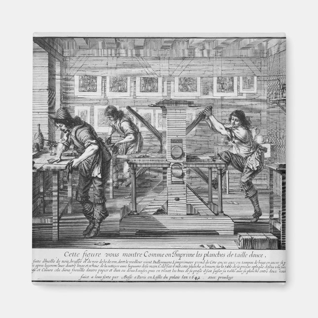 Tryckpress för fransk, 1642 magnet (Framsidan)