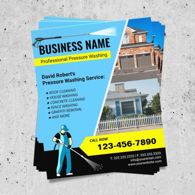 Tryckpress Tvättande hus Städning Tvätta ström Flygblad (Skapare uppladdad)