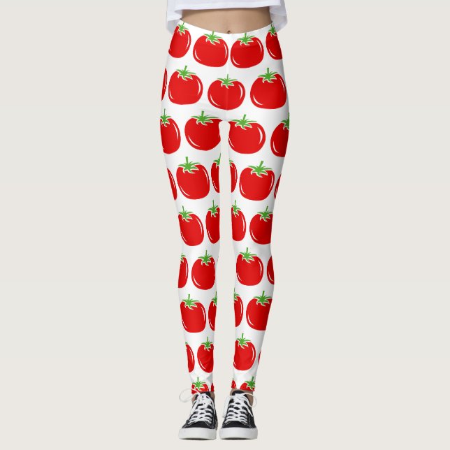Tryckpressar med ludd tomato mönster anpassningsba leggings (Framsida)
