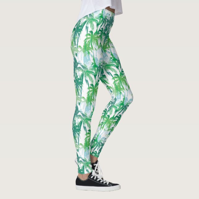 Trycksaker i Tropical Handflatan Skriv ut kvinnlig Leggings (Höger)