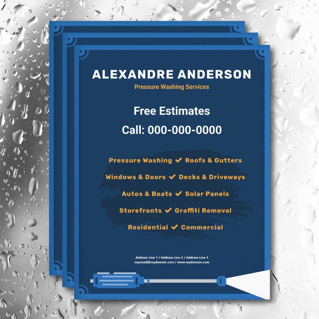 Trycksänkare för Tvättande av servicetjänster Reklamblad (Pressure Washing Services Flyer)