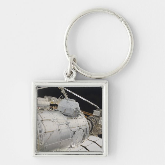 Trycksatt matningsadapter 3 fyrkantig silverfärgad nyckelring (Framsidan)