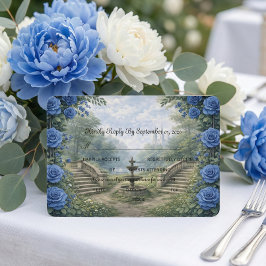 Tryckt akvarell slottsträdgård fontän OSA kort