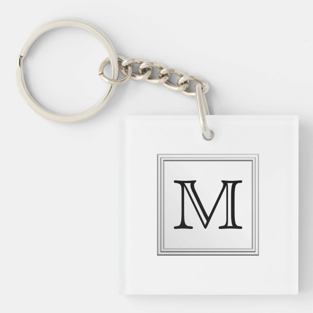 Tryckt Anpassningsbar Monogram. Svarta och vita. (Framsidan)