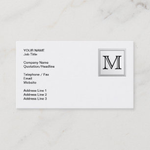 Tryckt Anpassningsbar Monogram. Svarta och vita. Visitkort