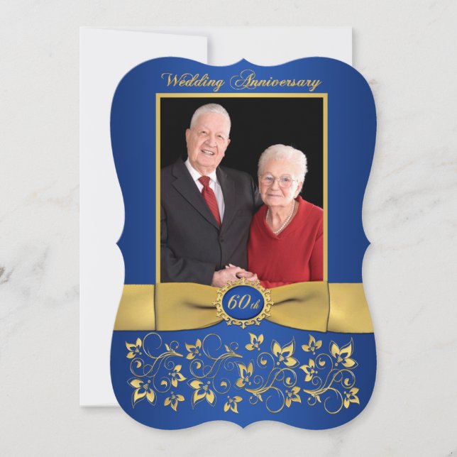 TRYCKT BAND Fancy Form 60-årsjubileumsinbjudan Inbjudningar (Framsida)